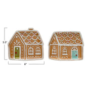 Ceramic Gingerbread House Plates  Creative Co-Op   