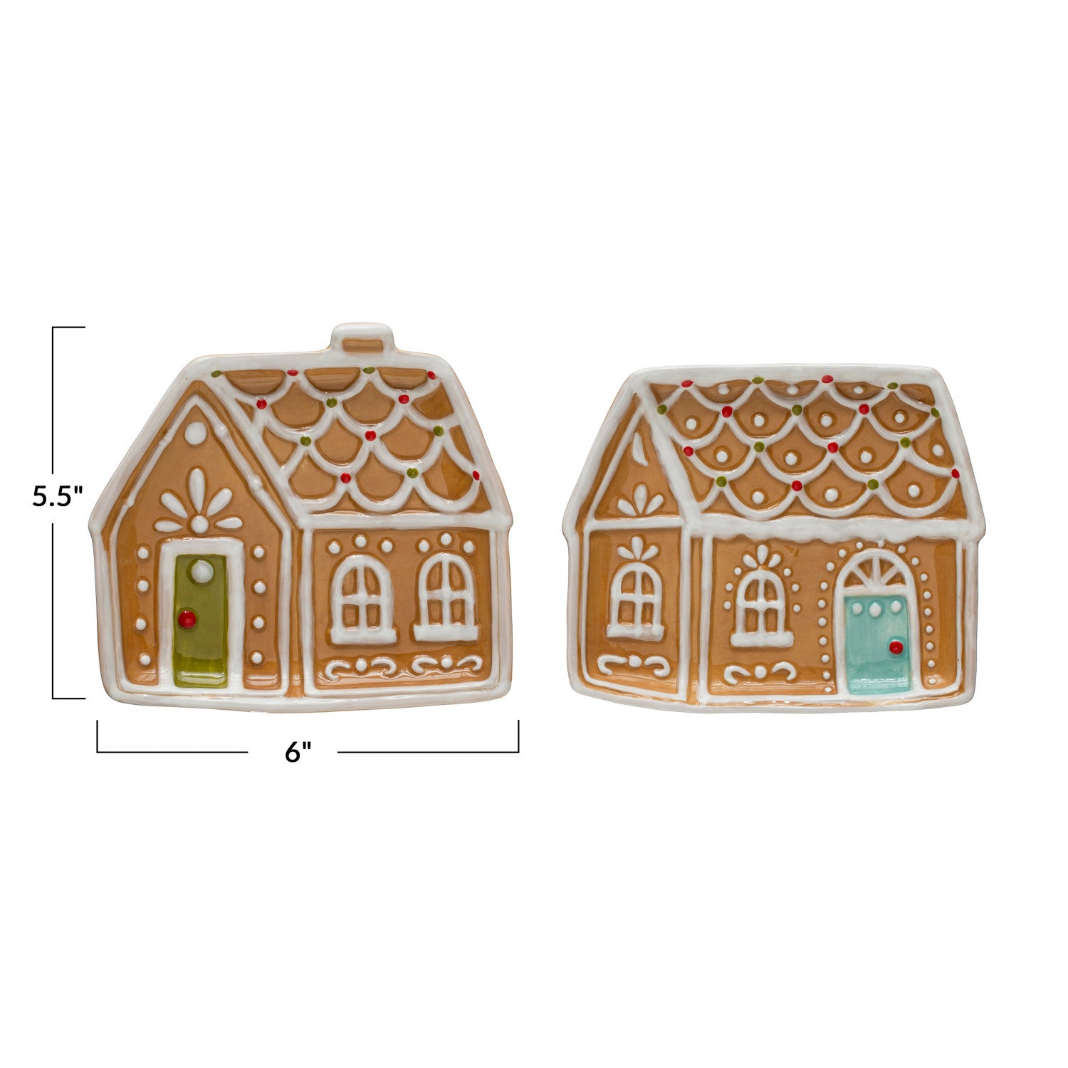 Ceramic Gingerbread House Plates  Creative Co-Op   