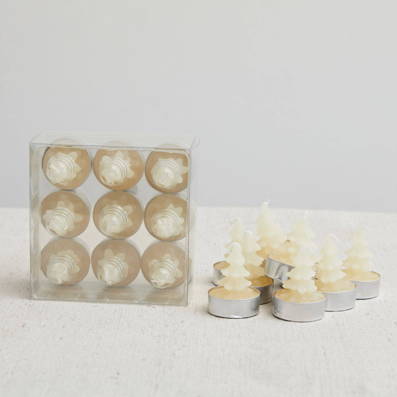 Round Unscented Tree Tealights, Eggnog Color  Creative Co-Op   