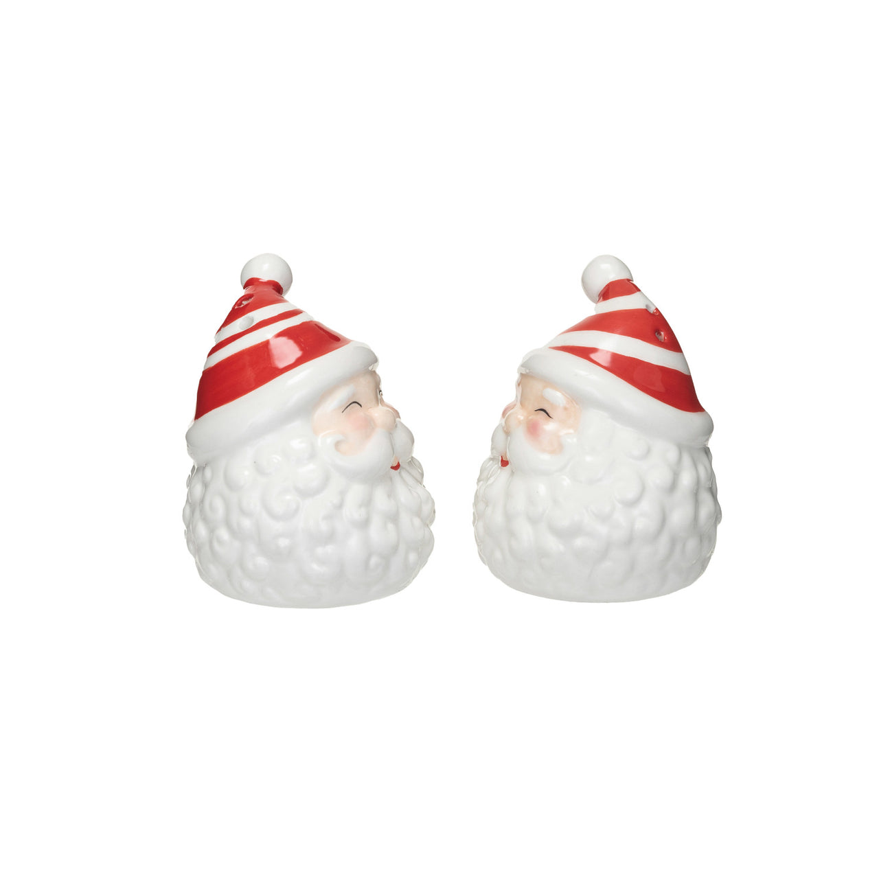 Hand-Painted Ceramic Santa Salt & Pepper Shakers  Creative Co-Op   