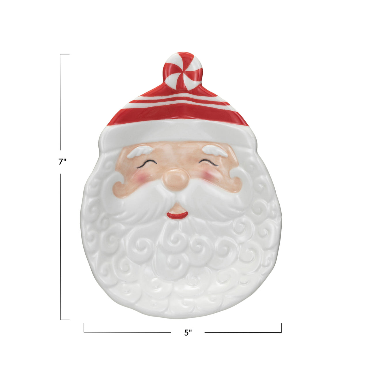 Hand-Painted Ceramic Santa Shaped Plate  Creative Co-Op   