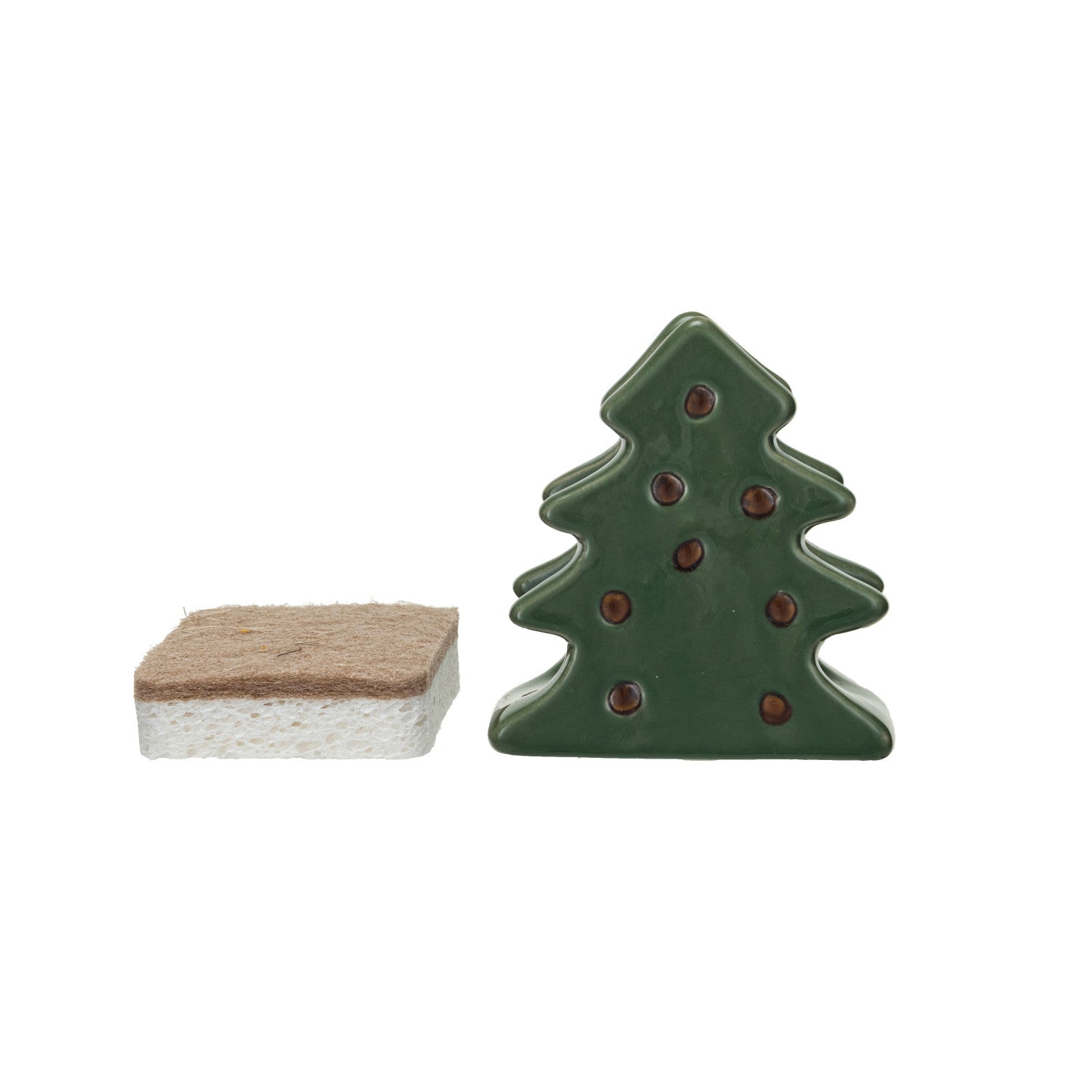 Green Tree Sponge Holder  Creative Co-Op   