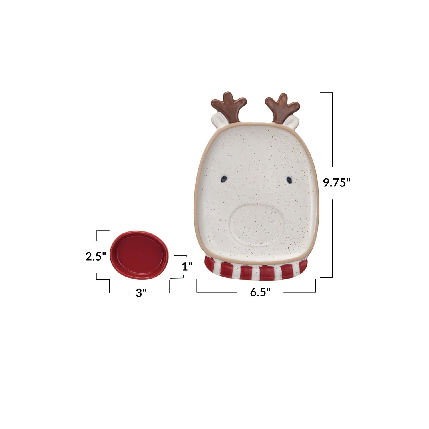 Stoneware Reindeer with Toothpick Holder  Creative Co-Op   