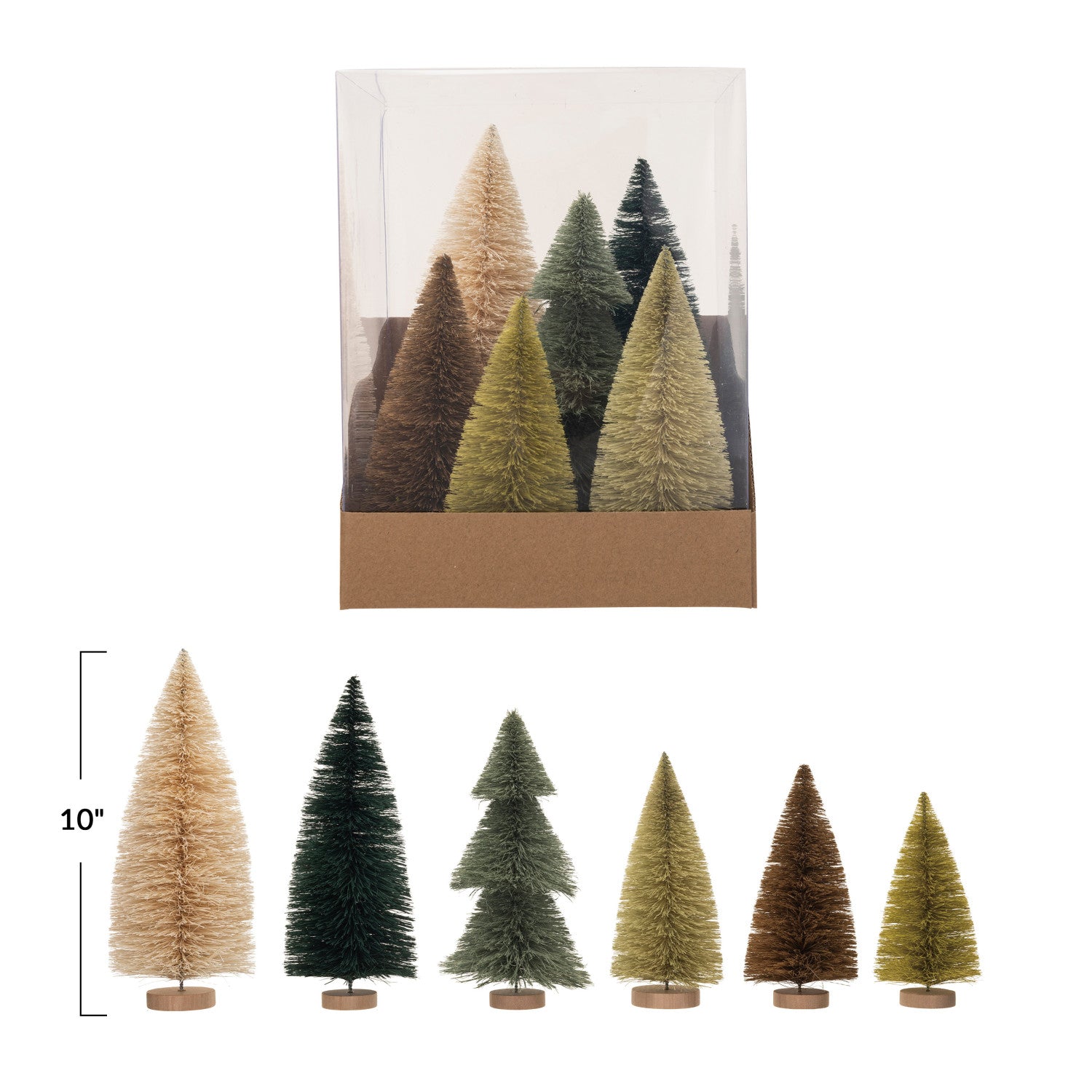 Sisal Bottle Brush Trees w/ Wood Bases  Creative Co-Op   