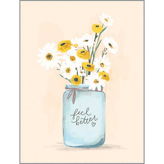 Get Well Greeting Card - Jar of Daisies  GINA B DESIGNS   