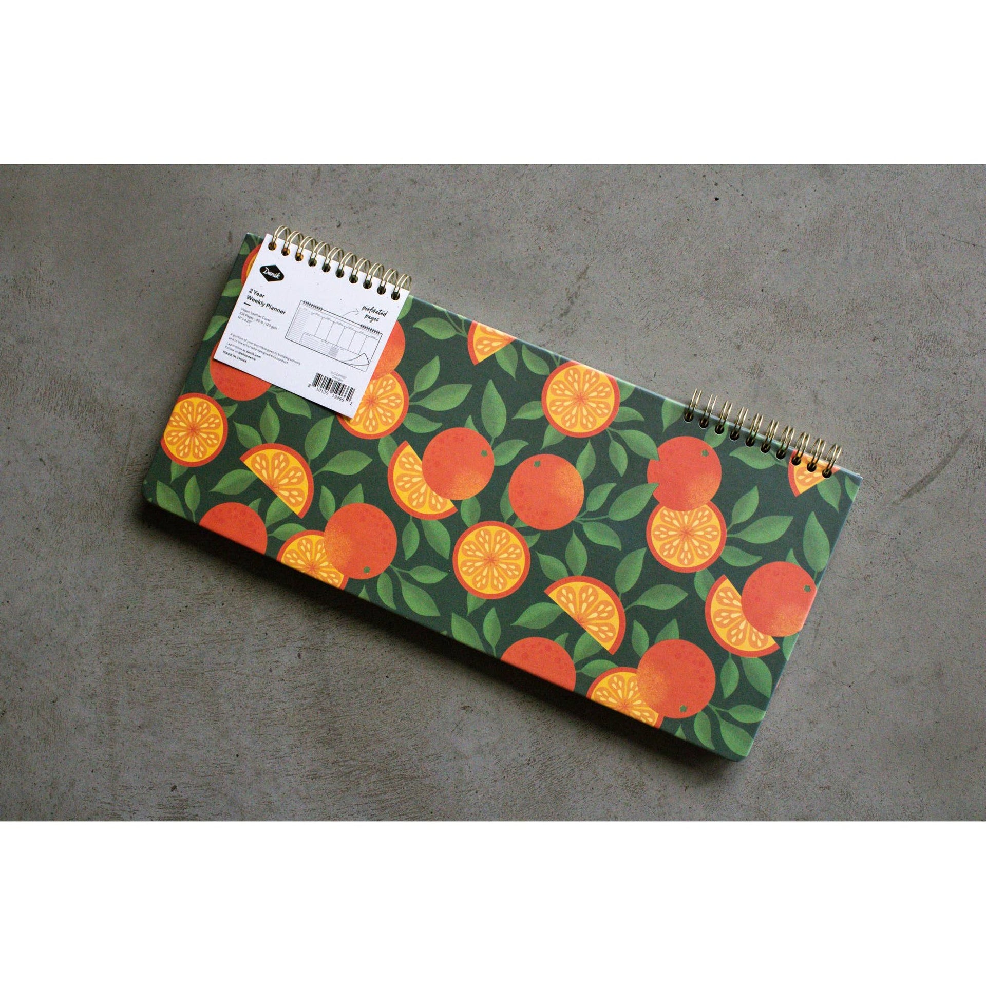 Oranges Hardcover 2 Year Undated Wire-O Desk Planner Denik