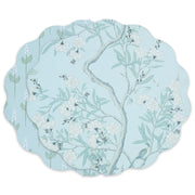 VIDA Chinoiserie Reversible Round Placemats Set of 4 (Light Teal & White) Beatriz Ball