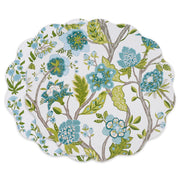 VIDA Blooms & Branches Reversible Round Placemats Set of 4 (Teal & Green) Beatriz Ball