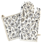 Pressed Floral Oven Mitt + Pot Holder Set Elyse Breanne Design