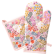 Summer Meadows Oven Mitt + Pot Holder Set Elyse Breanne Design