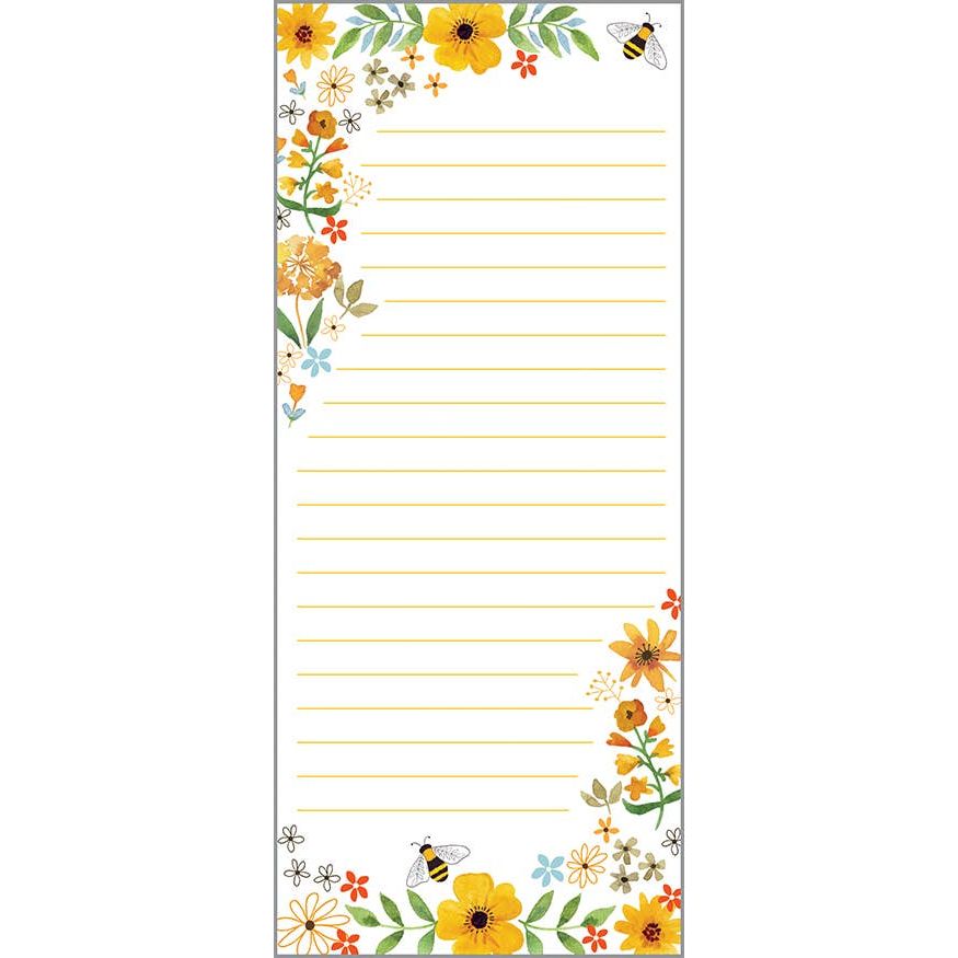 List Pad - Bees Flowers and Honeycomb GINA B DESIGNS