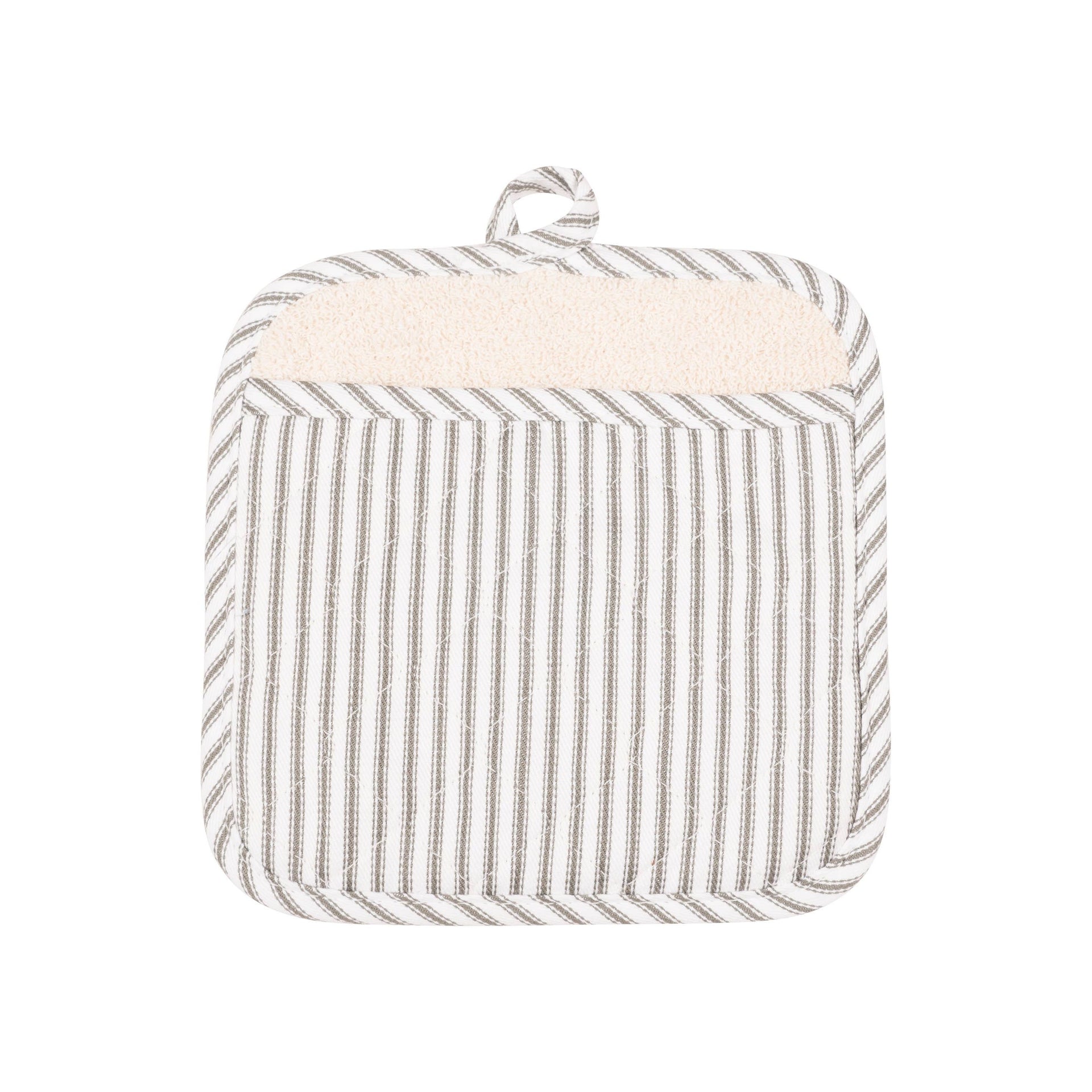 KAF Home Metro Stripe Terry Lined Pot Mitt  KAF Home   