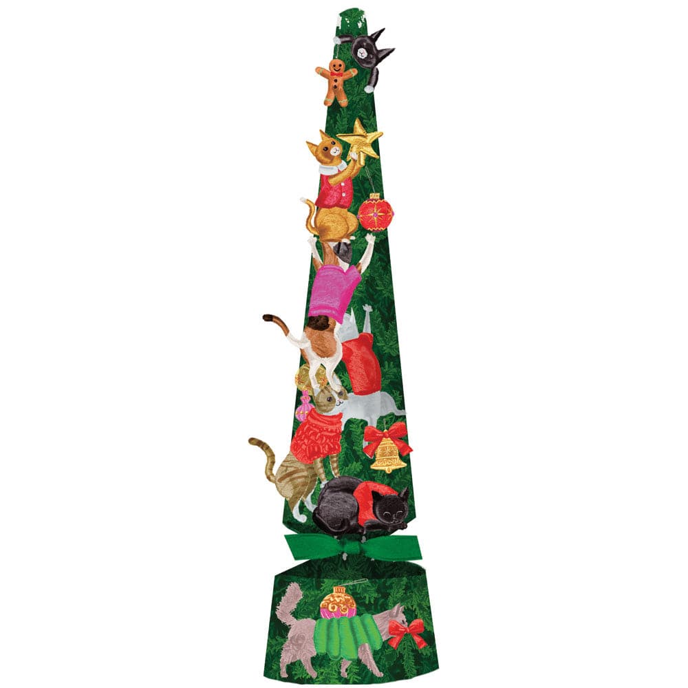 Cats Decorating Tree - Pet Favor - Single  Caspari   