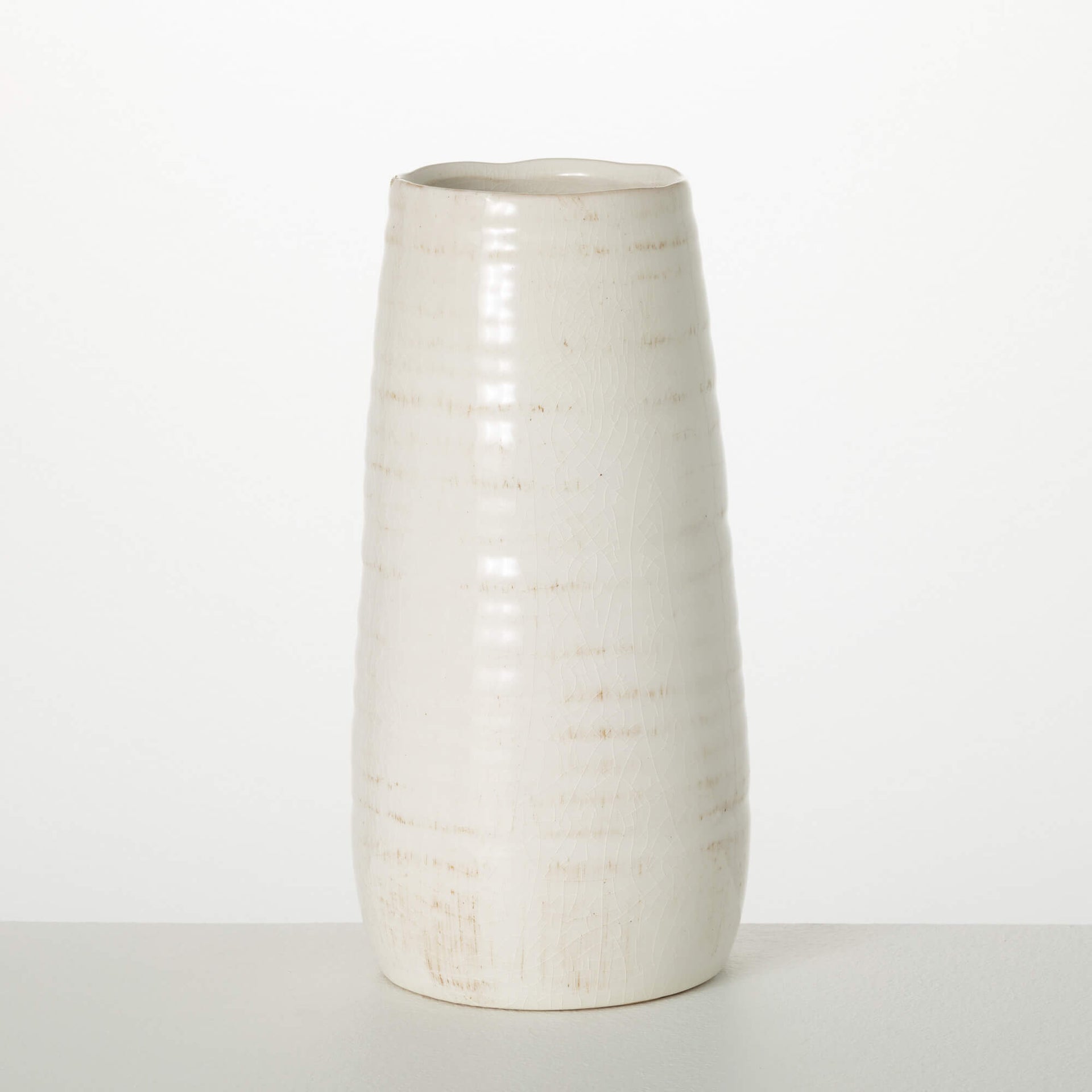 White Glossed Vase  Sullivans   