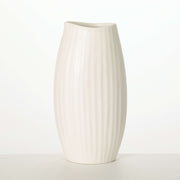 Textured White Ribbed Vase  Sullivans   