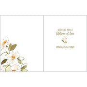 Wedding Greeting Card - Peach Flowers GINA B DESIGNS