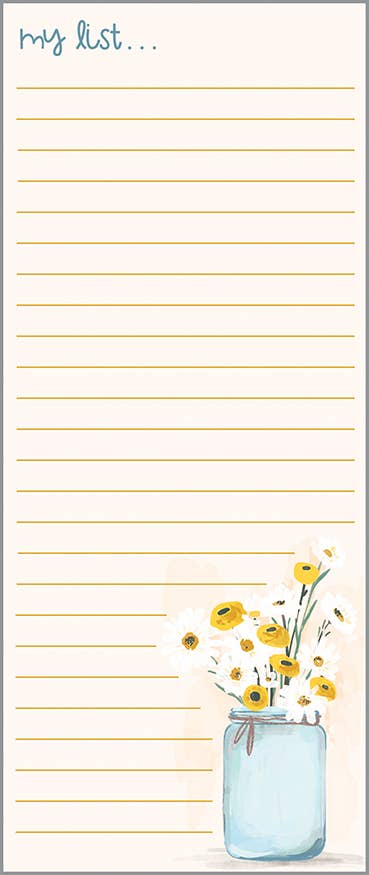 List Pad - Jar of Daisies GINA B DESIGNS