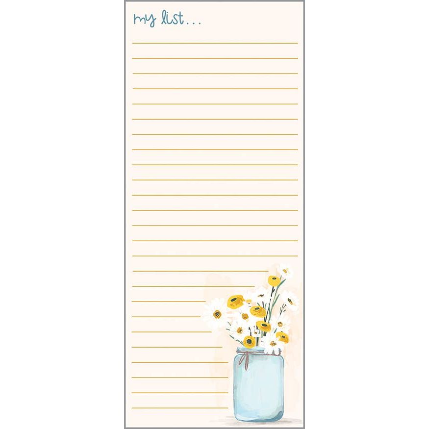 List Pad - Jar of Daisies GINA B DESIGNS