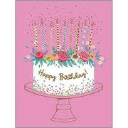 Birthday Card - Flower Birthday Cake  GINA B DESIGNS   