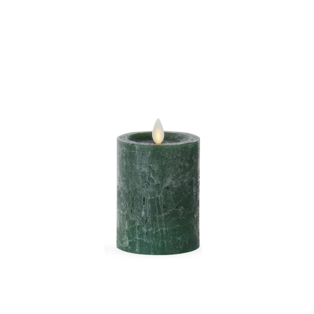 Dark Green Seaglass Luminara Indoor Pilar Candle