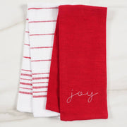 Holiday Embroidered Set Of 2 Kitchen Towels, 18"x28"  KAF Home Joy  