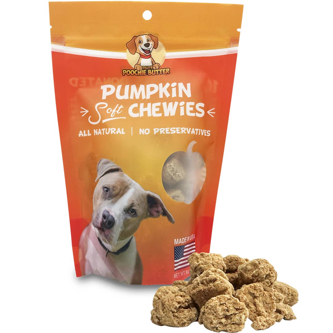 Pumpkin Soft Chewies Dog Treats  Dilly's™ Poochie Butter   