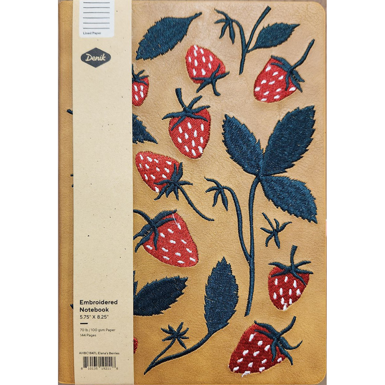 Elana's Berries Embroidered Journal Notebook Denik