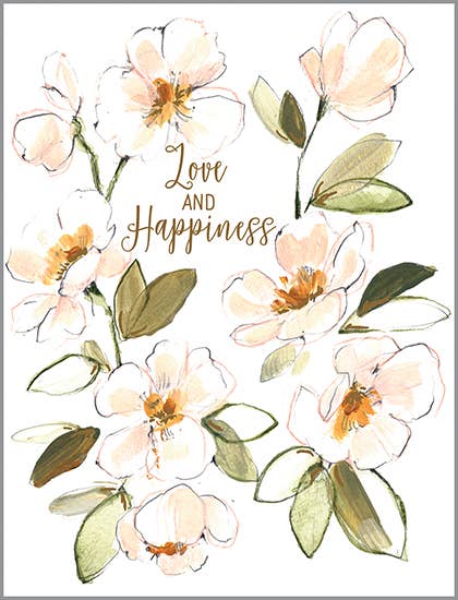 Wedding Greeting Card - Peach Flowers GINA B DESIGNS