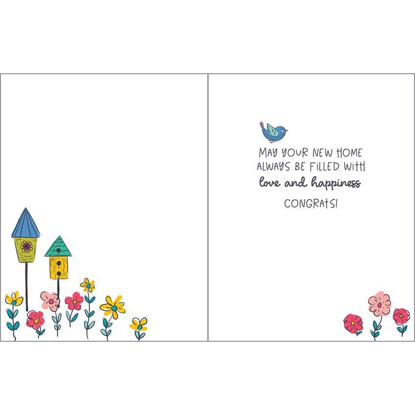 New Home Greeting Card - Home and Birds  GINA B DESIGNS   