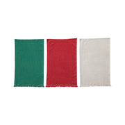 Festive Cotton Kitchen Towel Set in Holiday Storage Bag  Creative Co-Op   