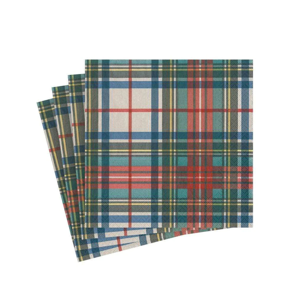 Cocktail Napkin - Dress Stewart Tartan  Caspari   