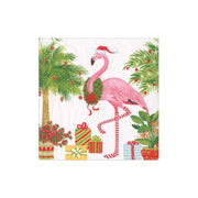 Cocktail Napkin - Christmas Flamingos  Caspari   