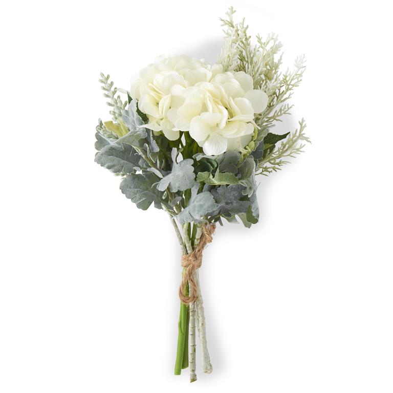 Mixed Foliage & White Hydrangea Bundle Artificial Flora K&K   