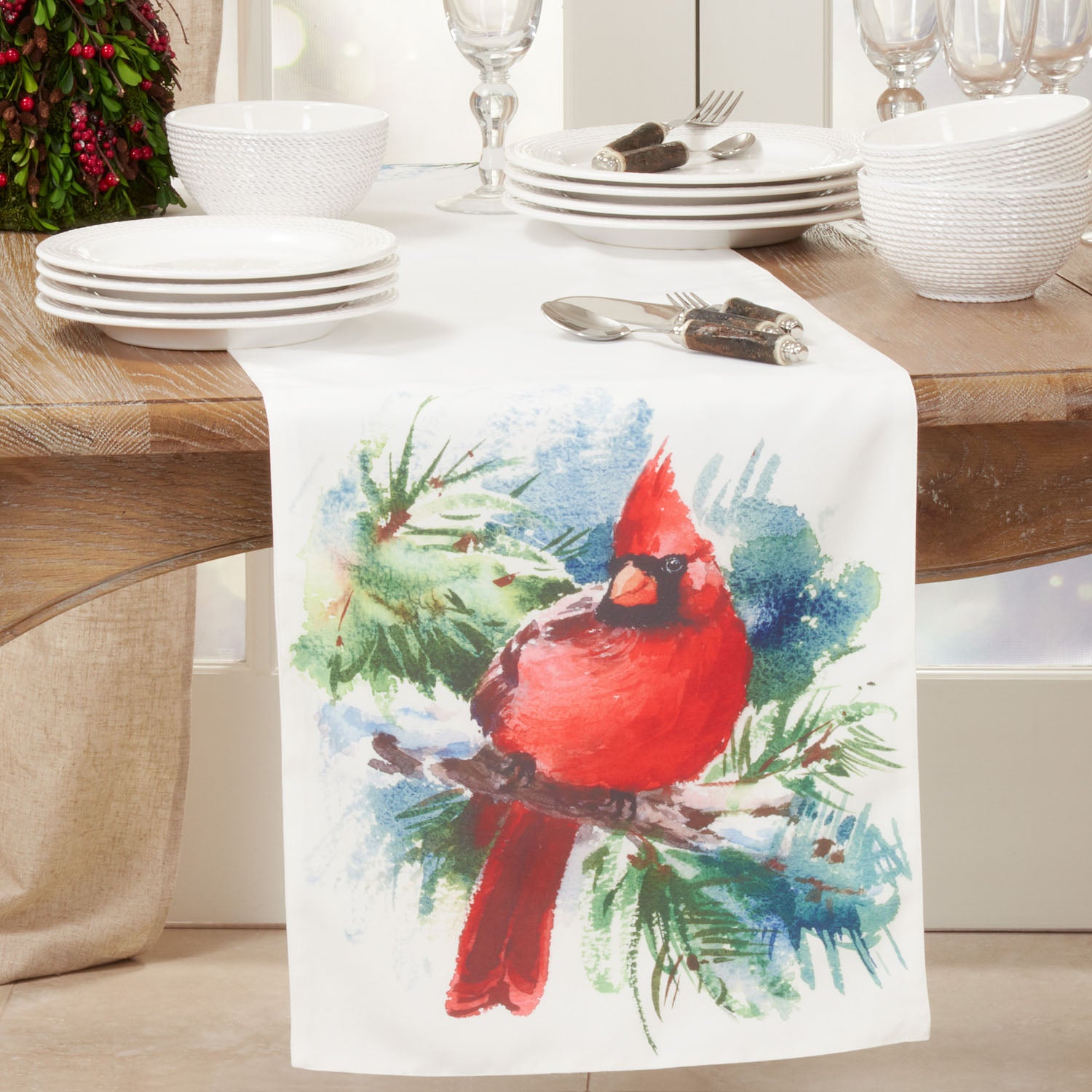 Christmas Cardinal Runner  Saro   