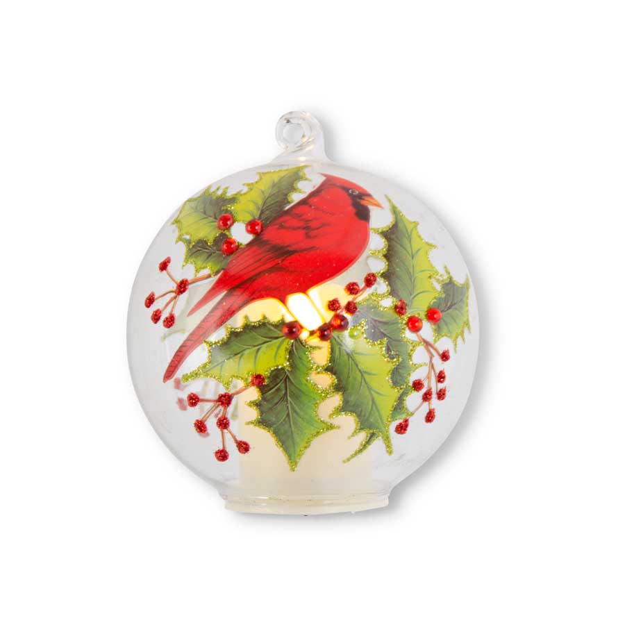 Cardinal Flickering Flame Ornament  K&K   