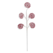 Glittered Red & White Flocked Lollypop  K&K   