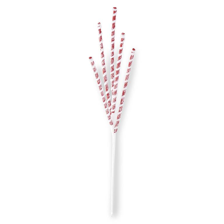 Glittered Red & White Flocked Spiral Spike Sray  K&K   