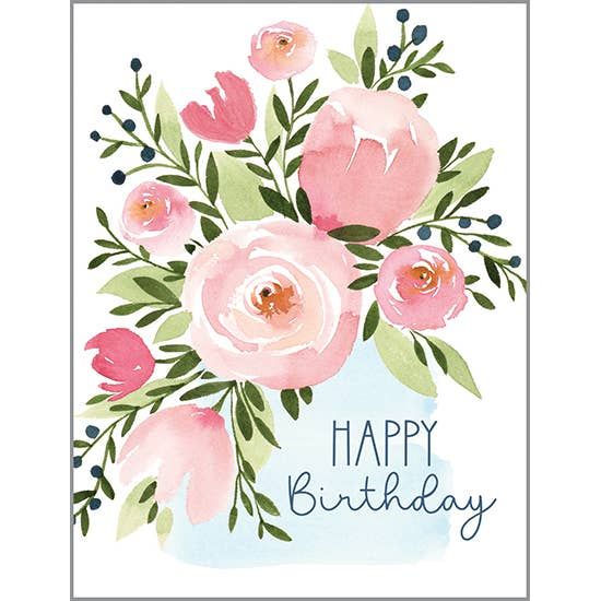 Birthday Card - Pink Roses  GINA B DESIGNS   