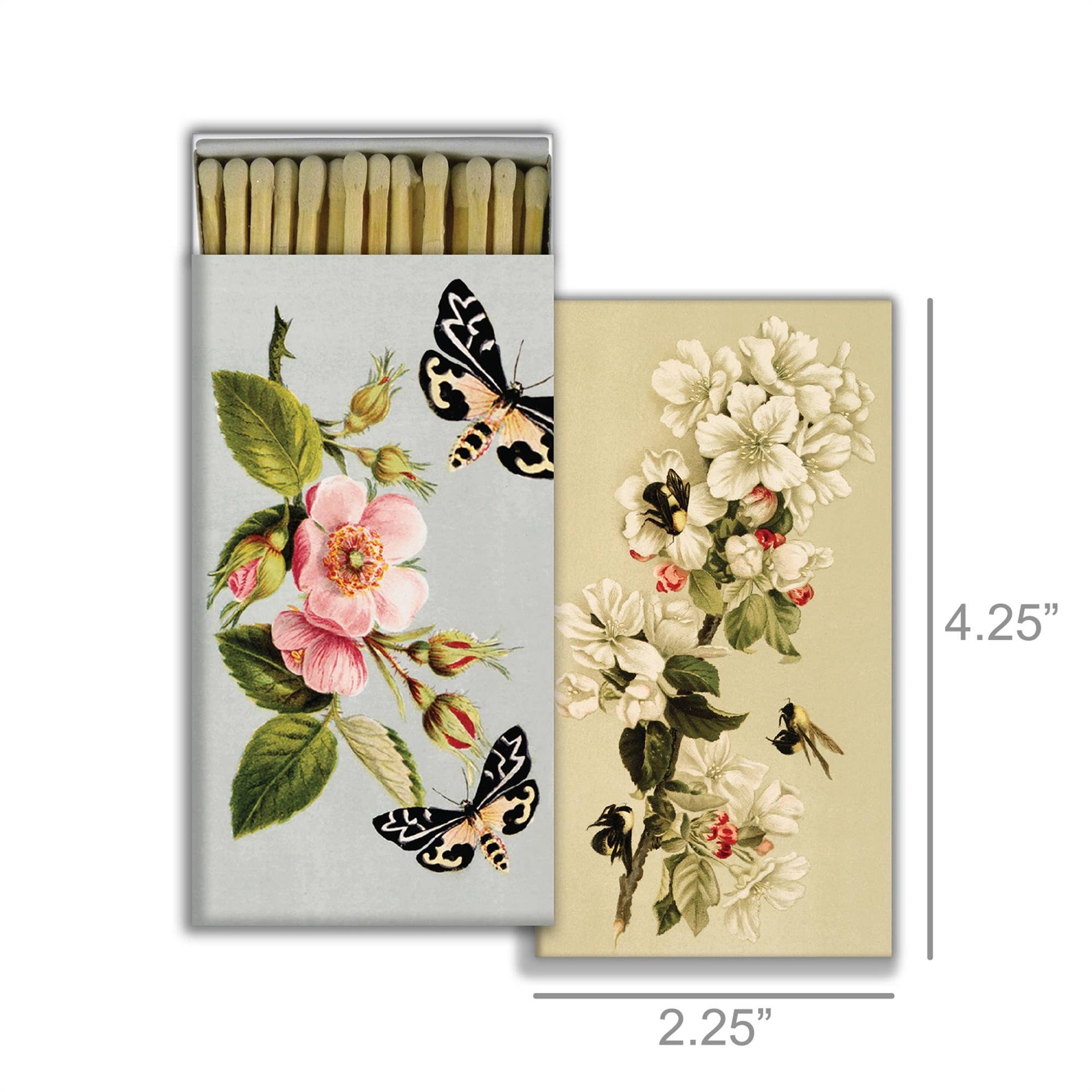 Matches - Insects and Floral - White  HomArt   