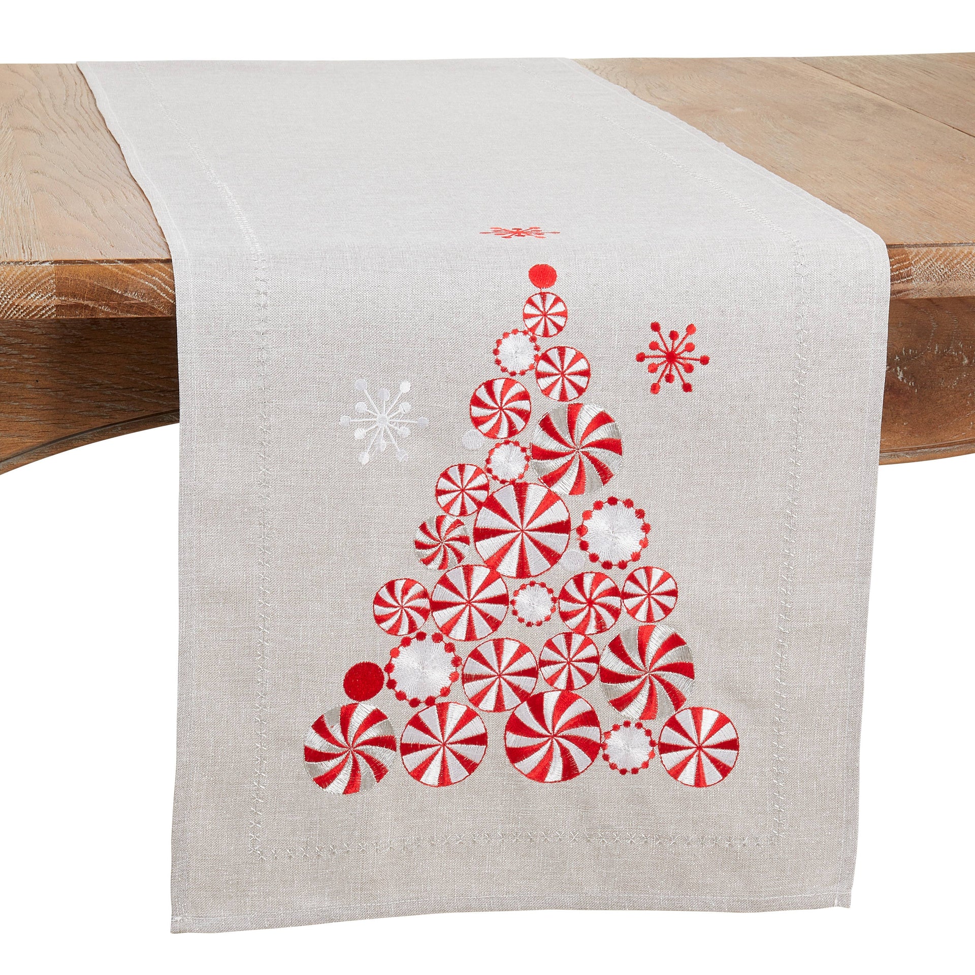 Peppermint Christmas Tree Runner  Saro   