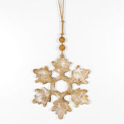 Mango Wood Hanging Ornament - Snowflake Adams Christmas Adams & Co.   