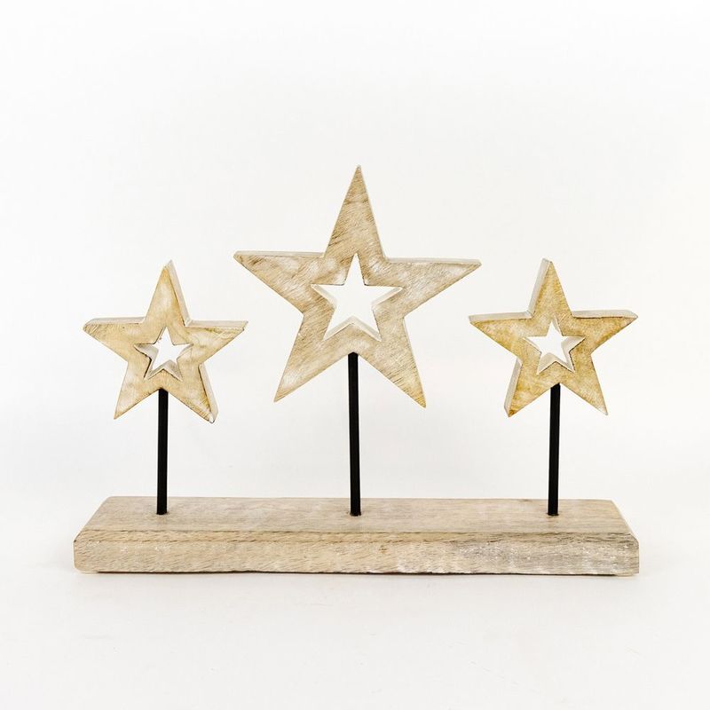 Mango Wood Cutout On Stand - Stars Adams Christmas Adams & Co.   