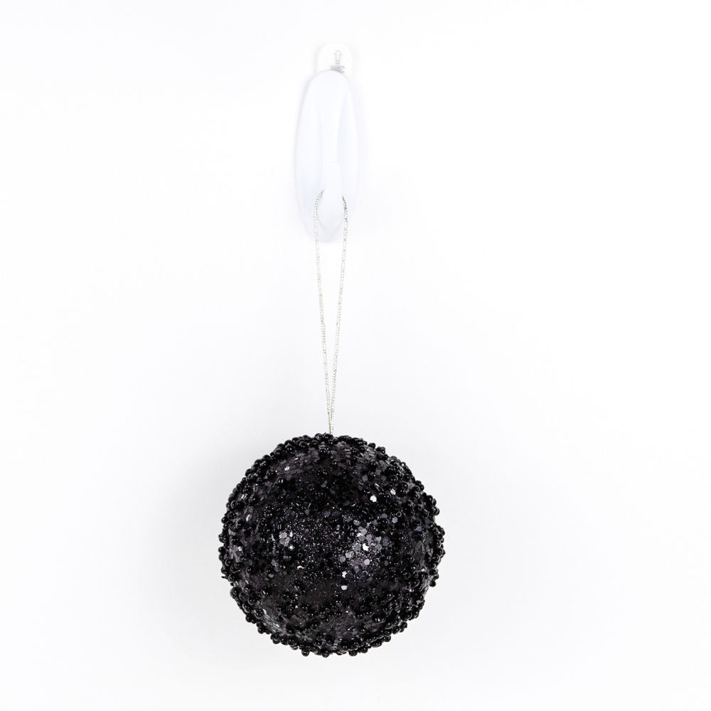 Jewel Ball Ornament, Black 4" Adams Christmas Adams & Co.   