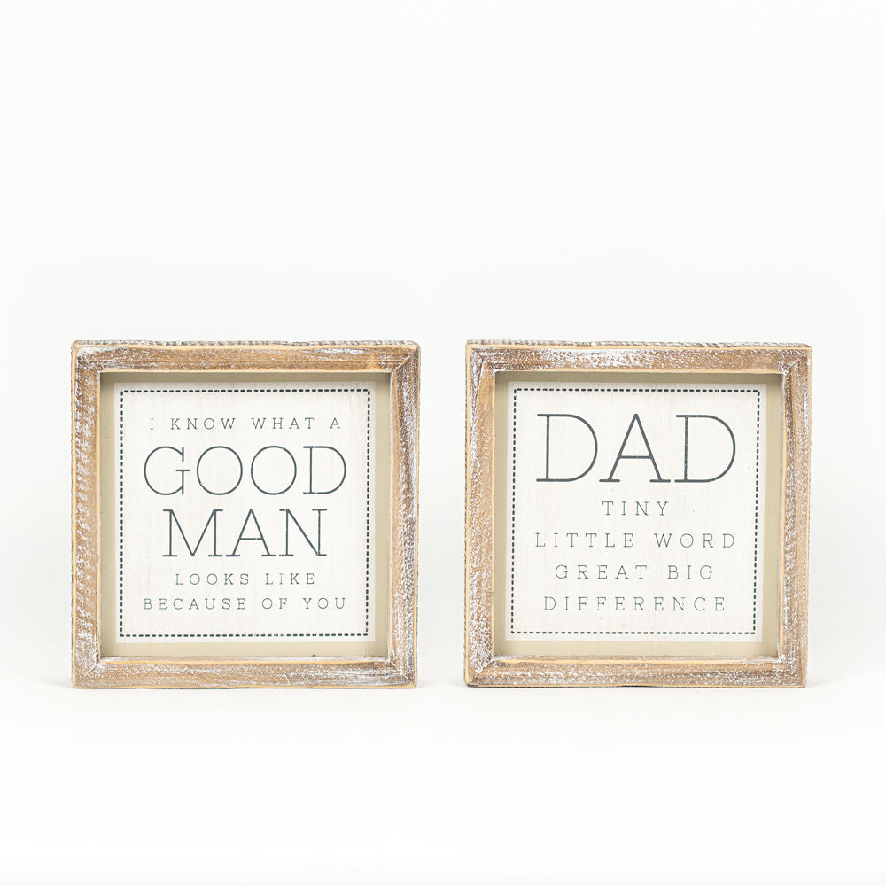 Reversible Wood Framed Sign (Good Man/DAD) Adams Everyday Adams & Co.   