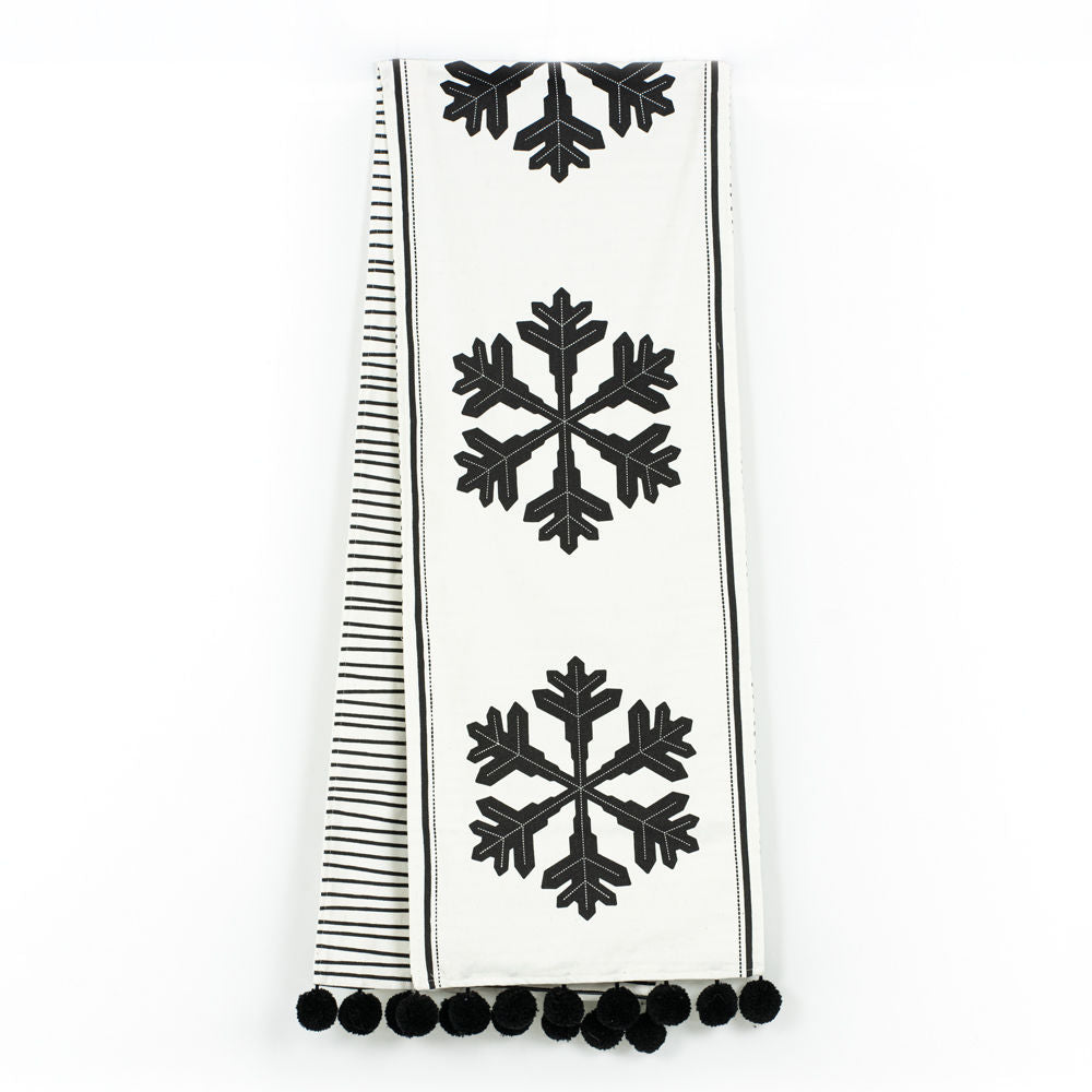 Linen Reversible Snowflake Runner Adams Halloween Adams & Co.   