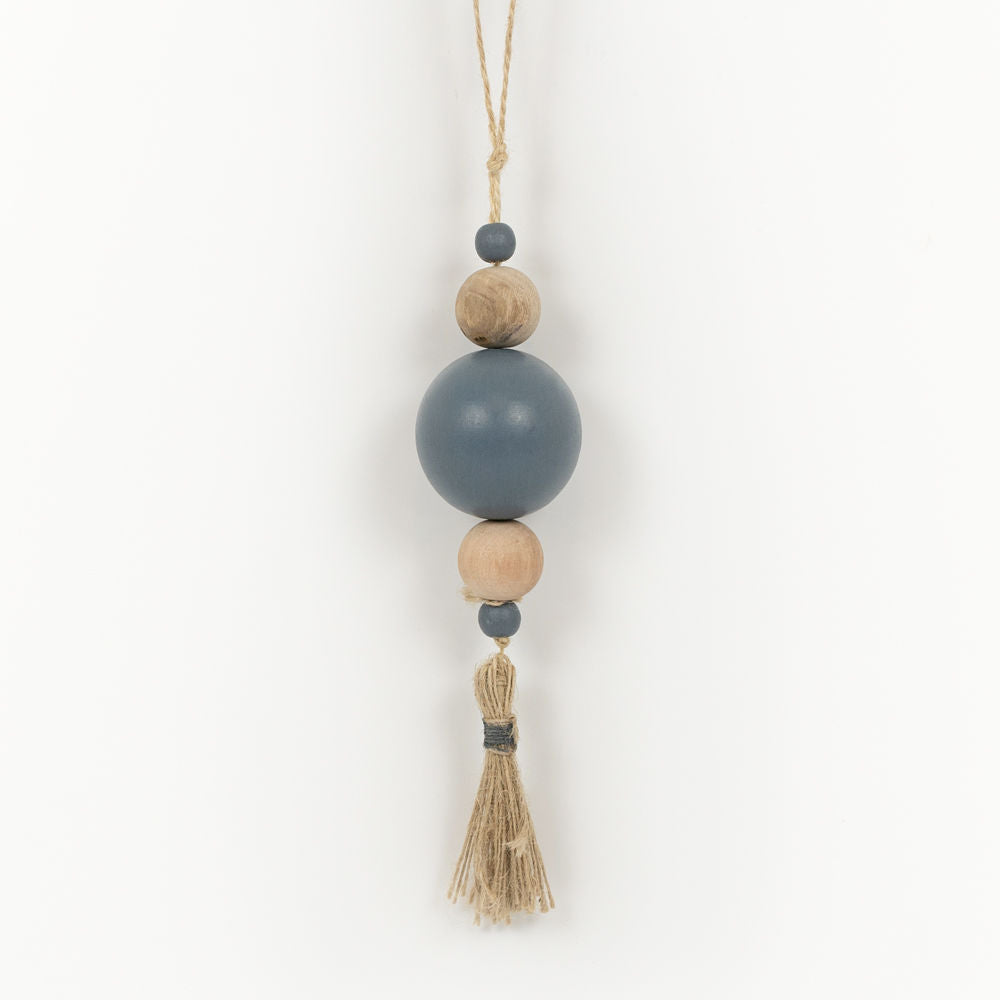 Wood Orn W/Tassel (Beads) Black/Natural Adams Everyday Adams & Co.   