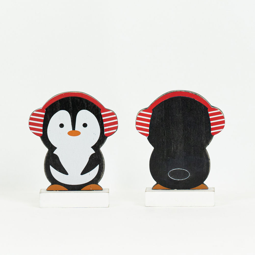 Wood Cutout on Stand (Penguin) Small +  Badams   