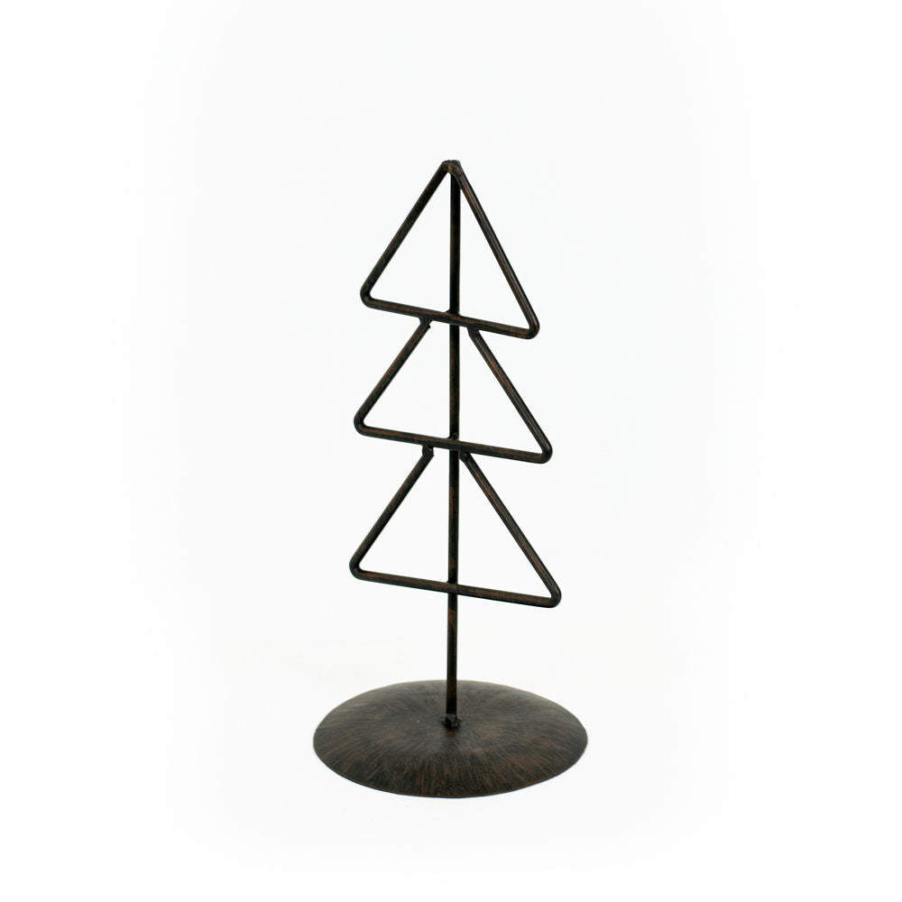 Metal Xmas Tree on Stand (Triangle) Black (Medium) Adams Christmas Adams & Co.   