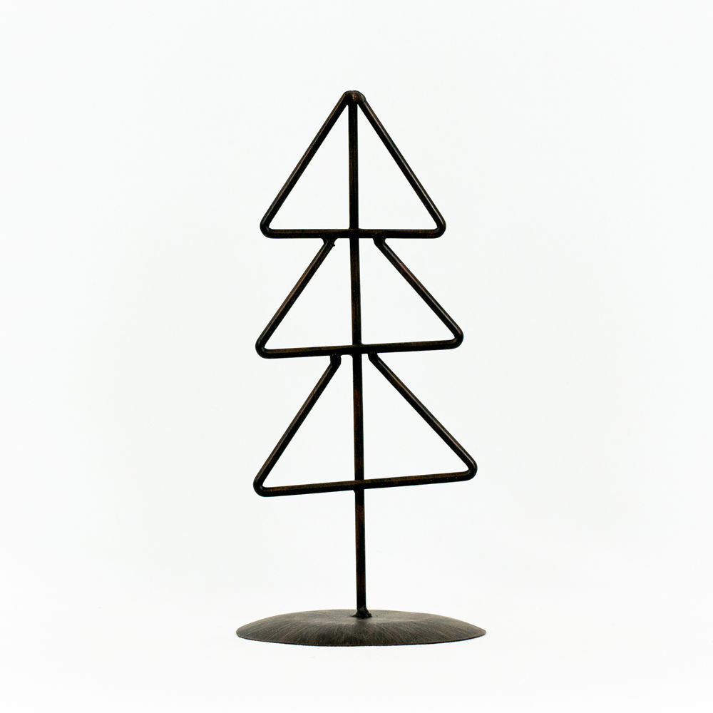 Metal Xmas Tree on Stand (Triangle) Black (Medium) Adams Christmas Adams & Co.   