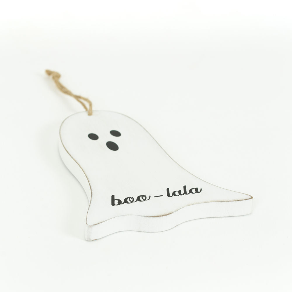 Wood Cutout Orn Ghost (Boo La La) Adams Halloween Adams & Co.   